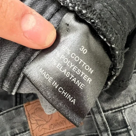 Johnny Was Size 30 Leopard Animal Print Skinny Jeans Dark Gray Mob Wife - Picture 8 of 9